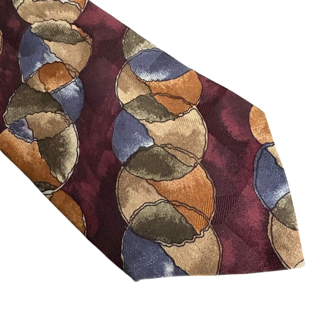Clubfellow 100% Silk Men's Tie Multicolor Abstract Pattern Made in‎ Costa Rica